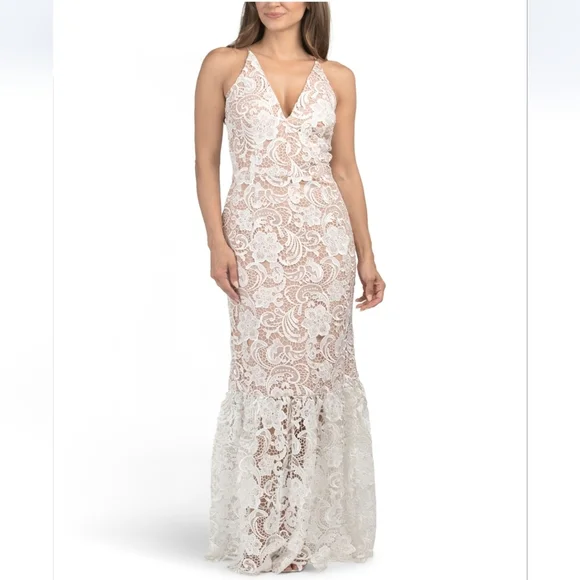 strapless open back dress Candace Dress – Dress the Population main image 0